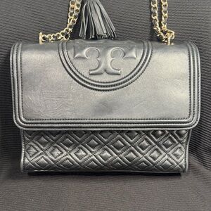 Tory Burch Black Quilted Shoulder/Crossbody Bag